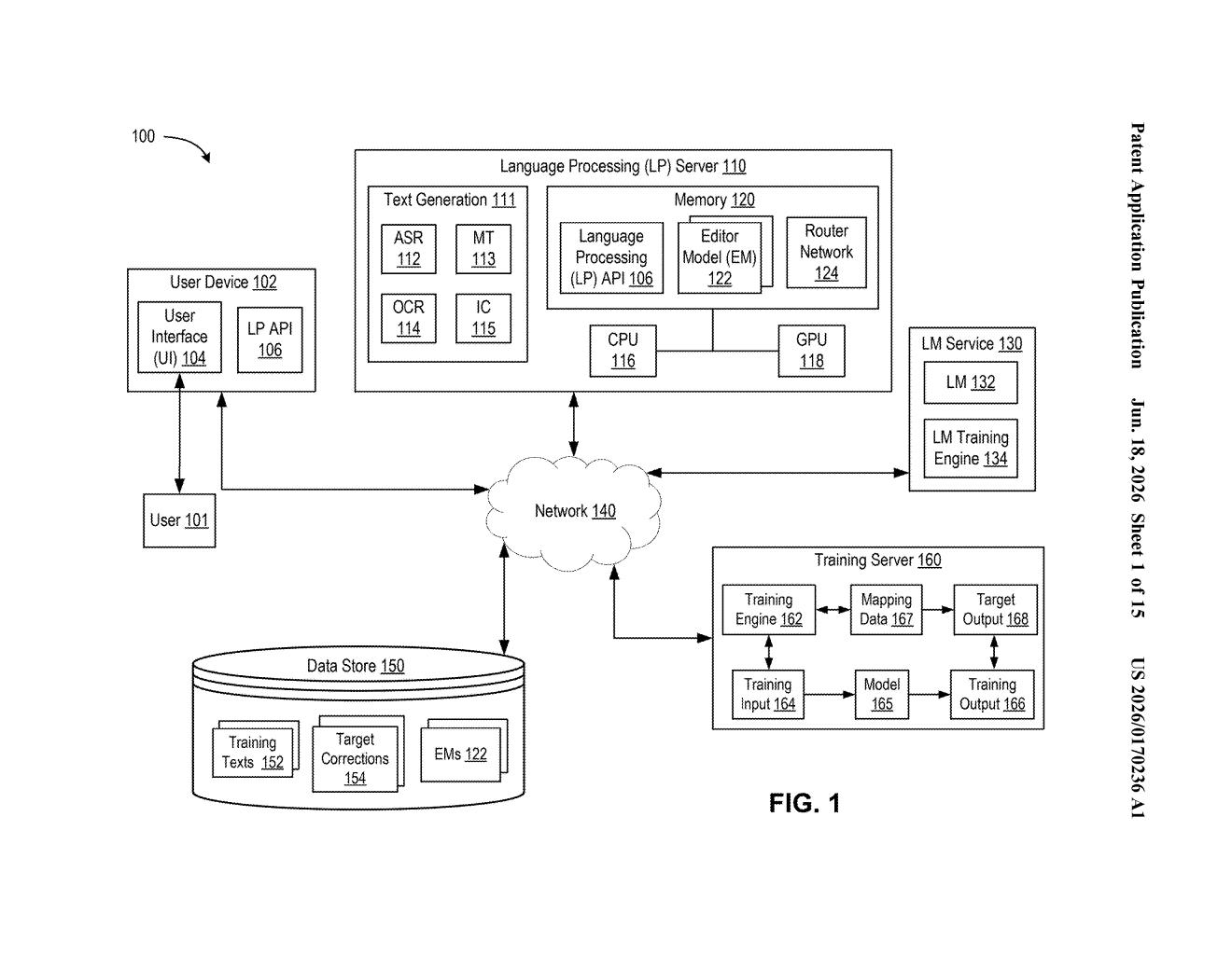 Nvidia Patent: AI Ensemble System for Language Error Correction — figure from US 2026/0170236 A1