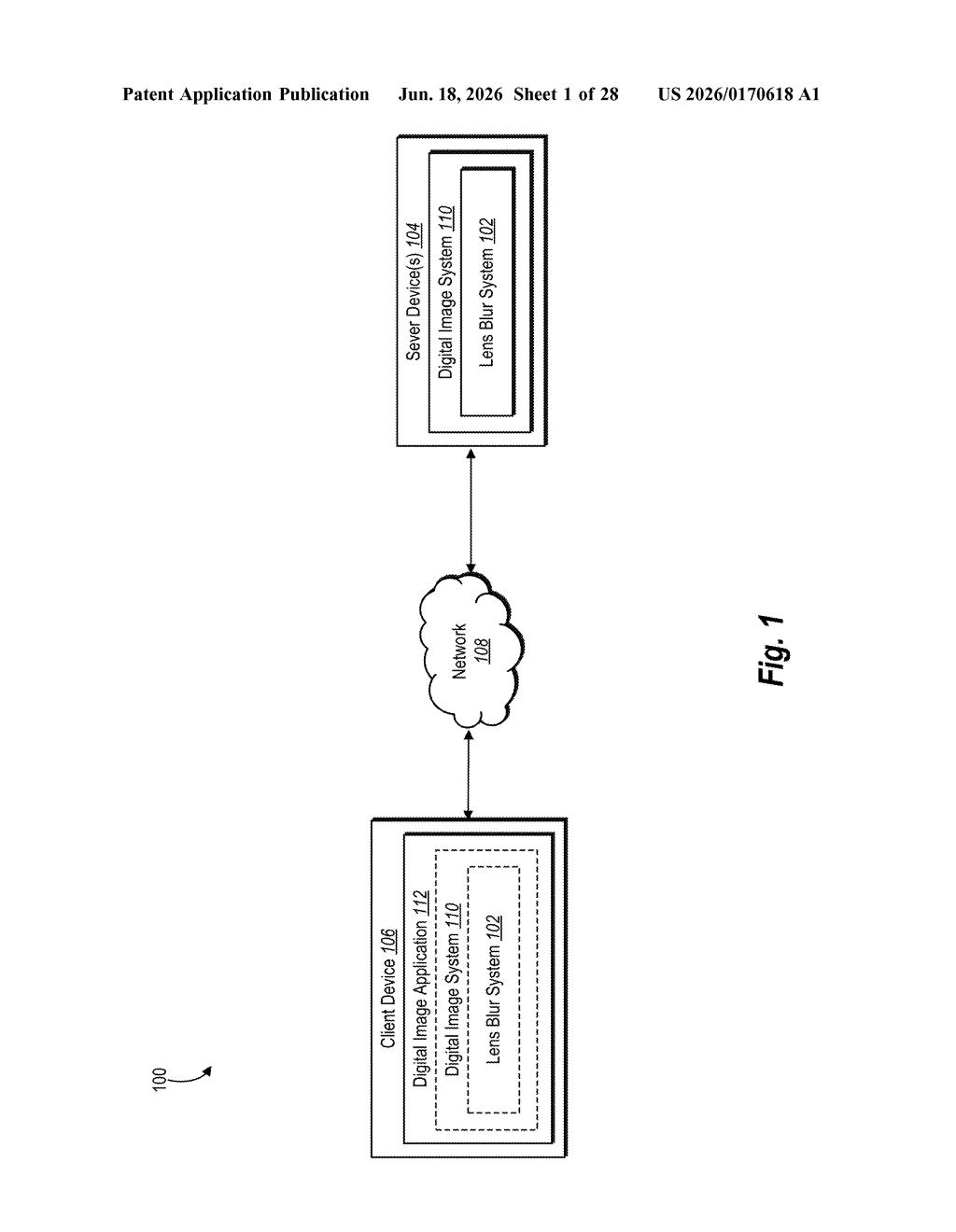 Adobe Patent: Non-Destructive Lens Blur with Sharp Edge Rendering — figure from US 2026/0170618 A1