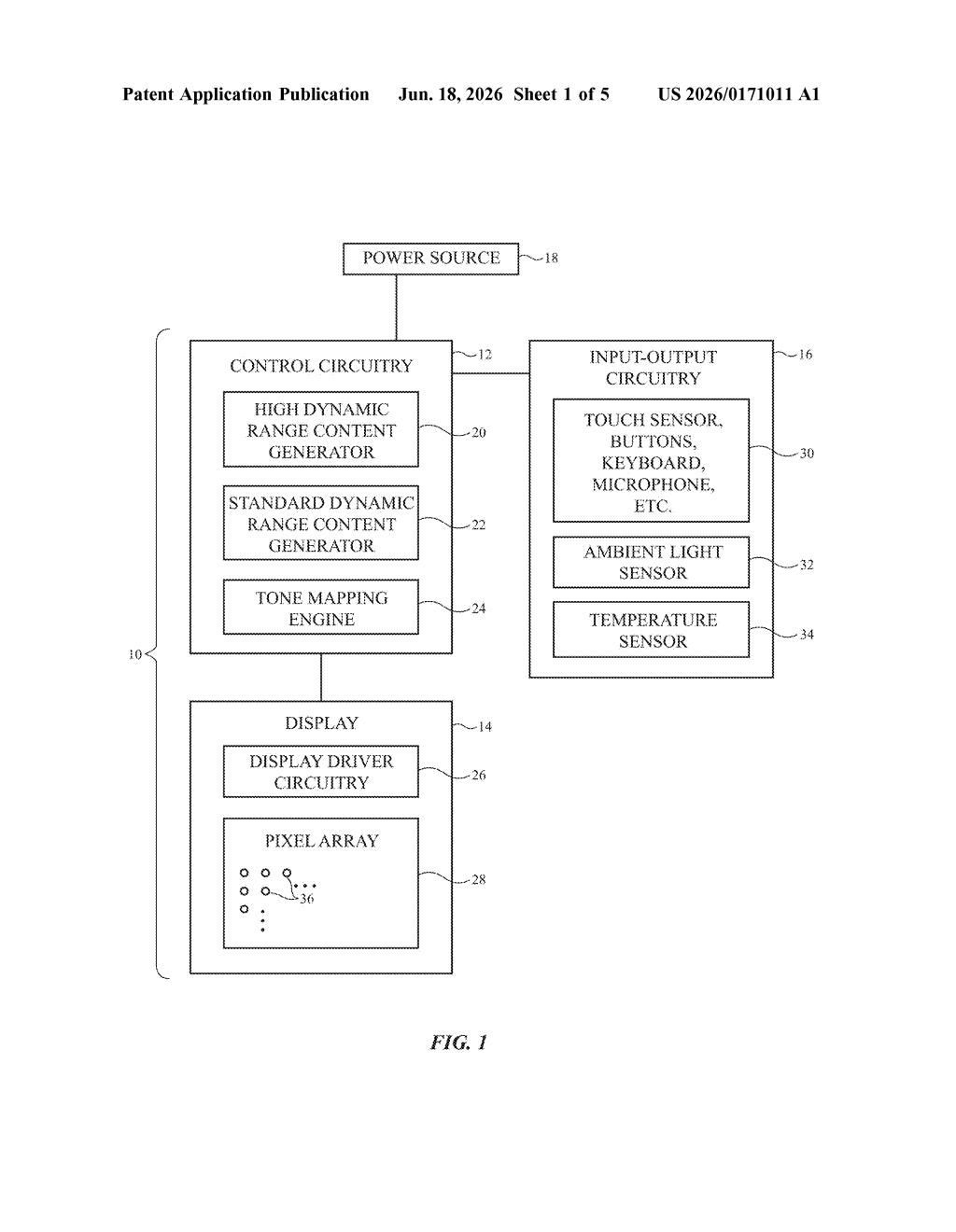 Apple Patent: Fixing Washed-Out Colors Next to HDR Content — figure from US 2026/0171011 A1