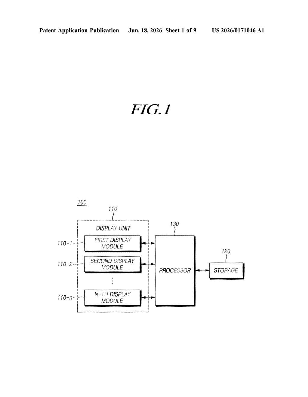 Samsung Patent: Display Brightness Heat Management — figure from US 2026/0171046 A1
