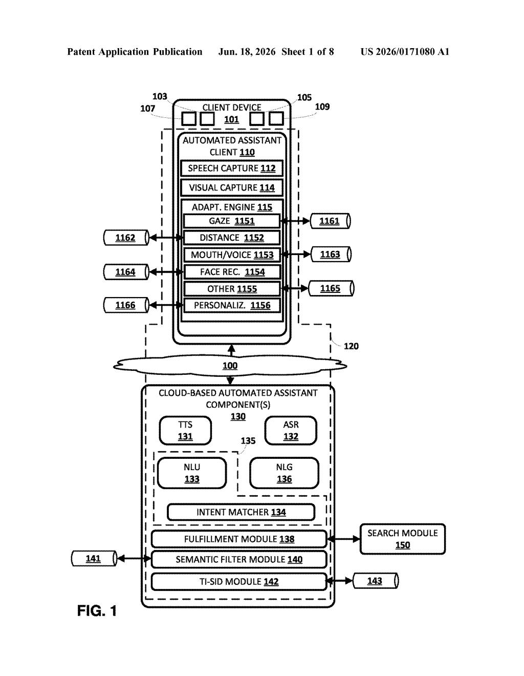 Google Patent: Wake-Word-Free Assistant That Learns You — figure from US 2026/0171080 A1
