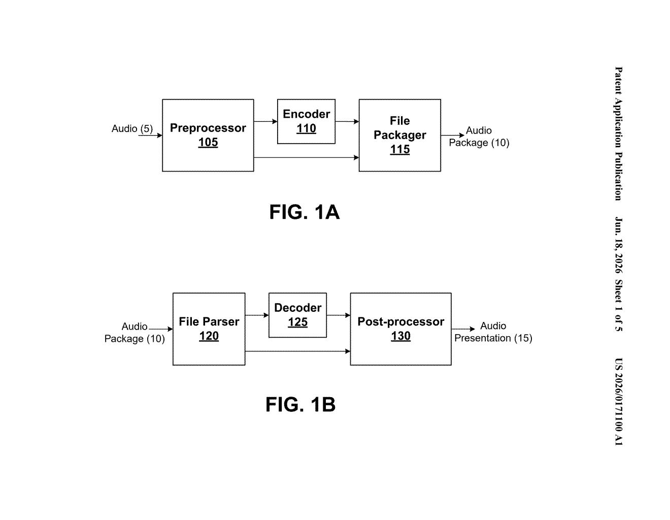 Google Patent: 3D Spatial Audio Container Format Explained — figure from US 2026/0171100 A1