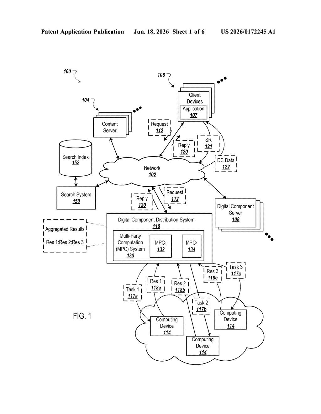 Google Patent: Privacy-Safe ML Labeling With Split Data — figure from US 2026/0172245 A1