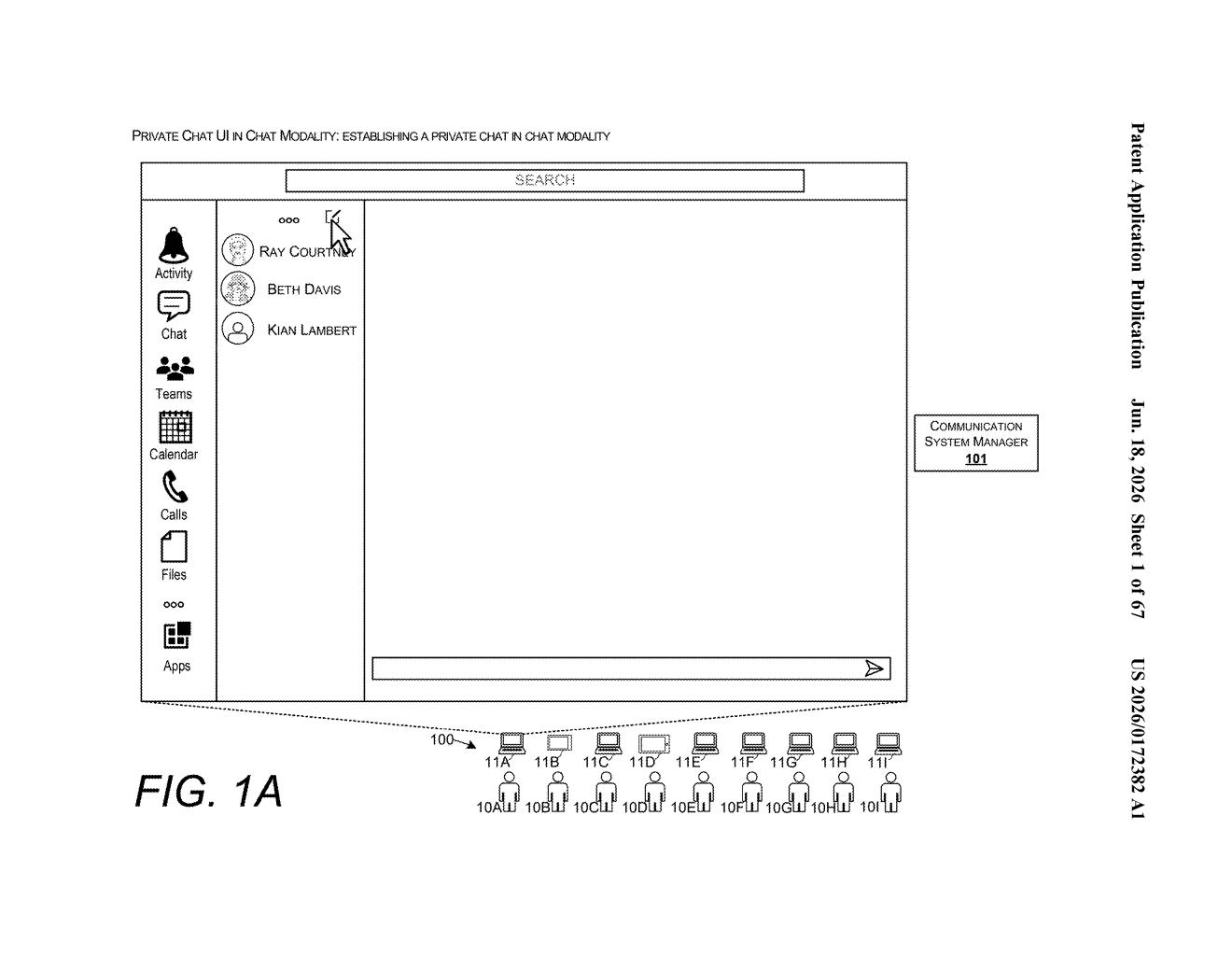 Microsoft Patent: Merging Chat History Into Meeting Private Threads — figure from US 2026/0172382 A1