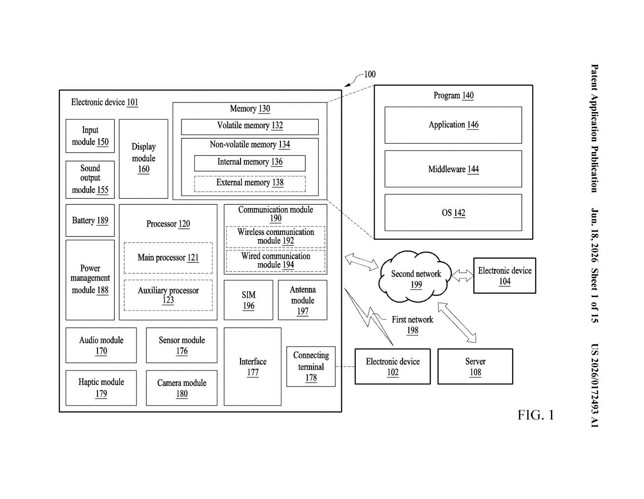 Samsung Patent: Triple-Fold Phone with Glass Display Cover — figure from US 2026/0172493 A1