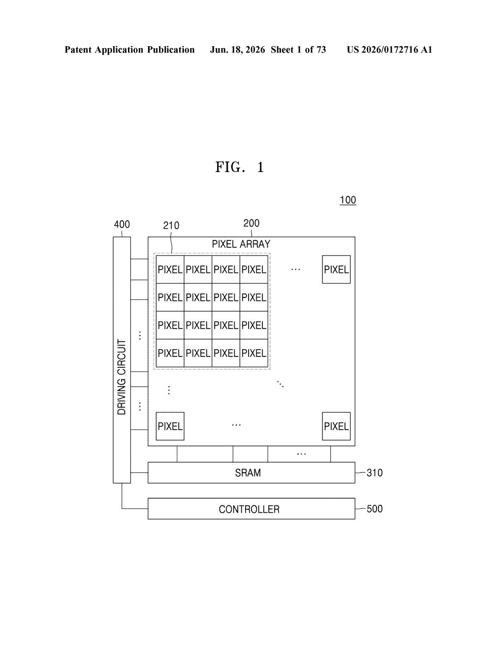 Samsung Patent: Single-Photon Camera Counter Circuit — figure from US 2026/0172716 A1