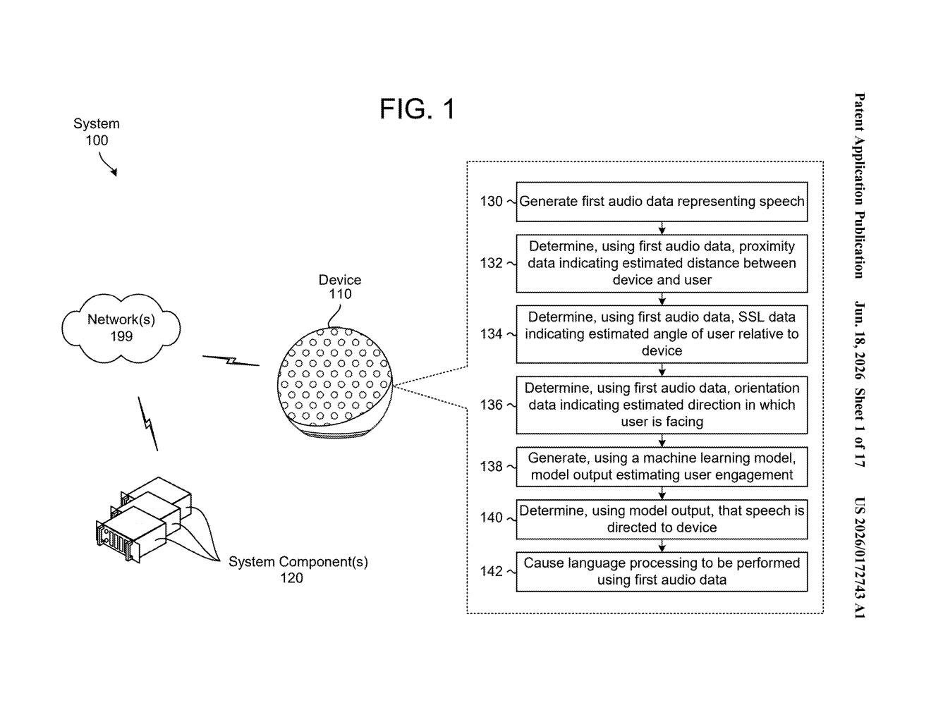 Amazon Patent: Alexa Detects If You're Talking to It Without a Wake Word — figure from US 2026/0172743 A1