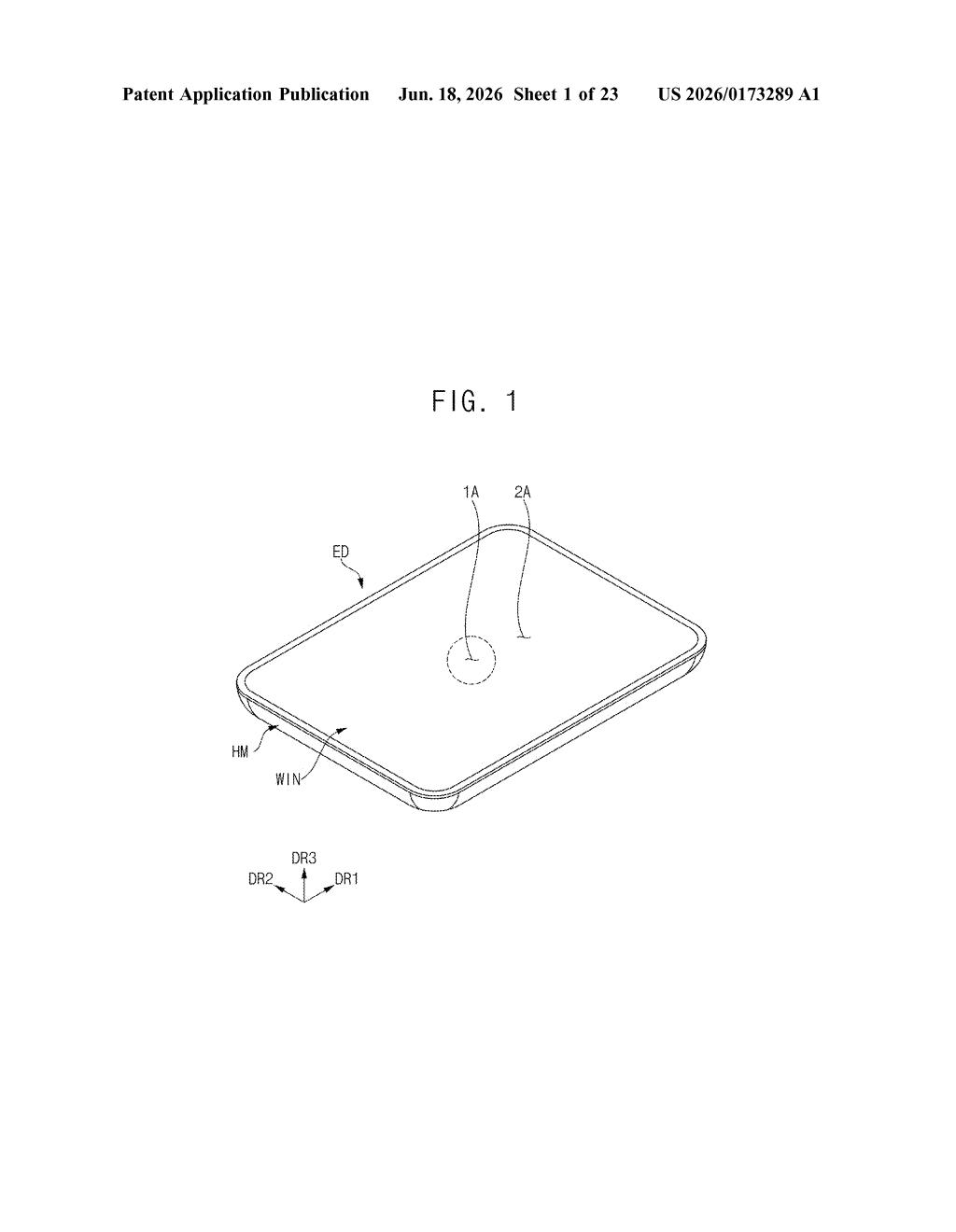 Samsung Display Patent: Foldable Screen Cover Panel Insert — figure from US 2026/0173289 A1