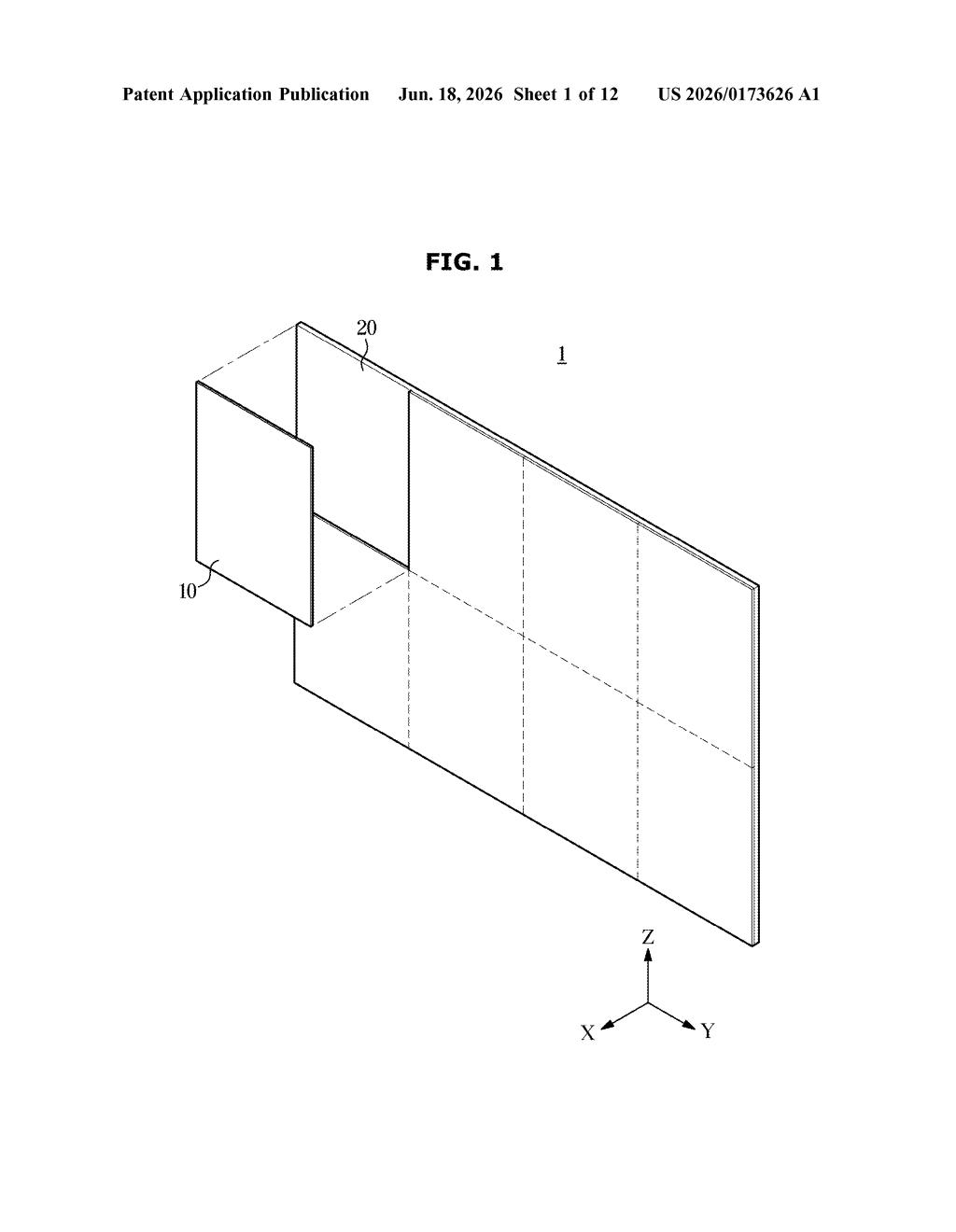 Samsung Patent: Invisible Seams in Transparent LED Displays — figure from US 2026/0173626 A1