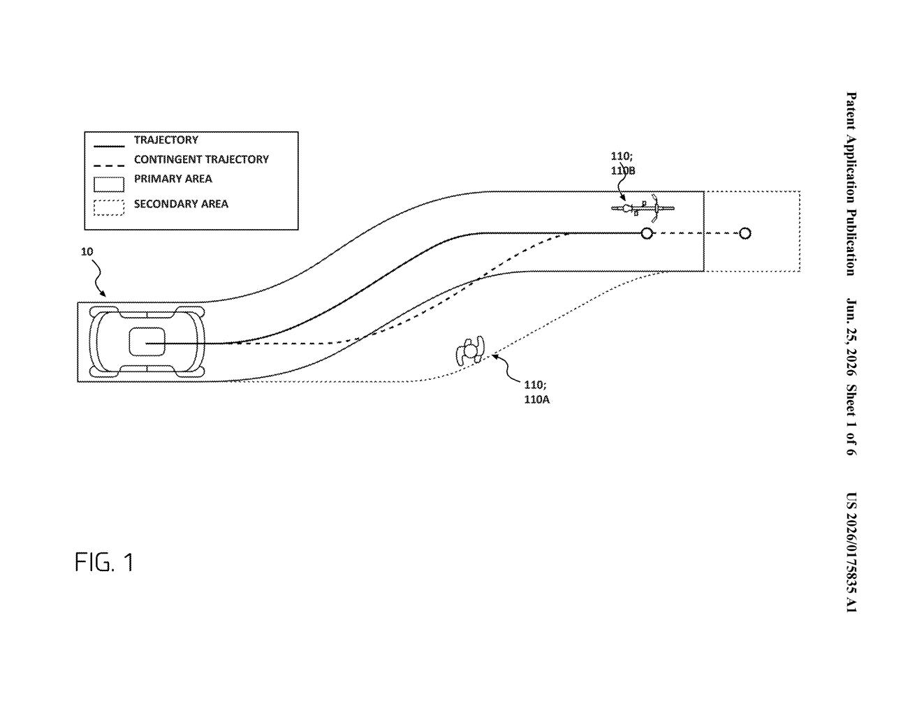 Zoox Patent: Autonomous Vehicle Dual-Path Collision Detection — figure from US 2026/0175835 A1