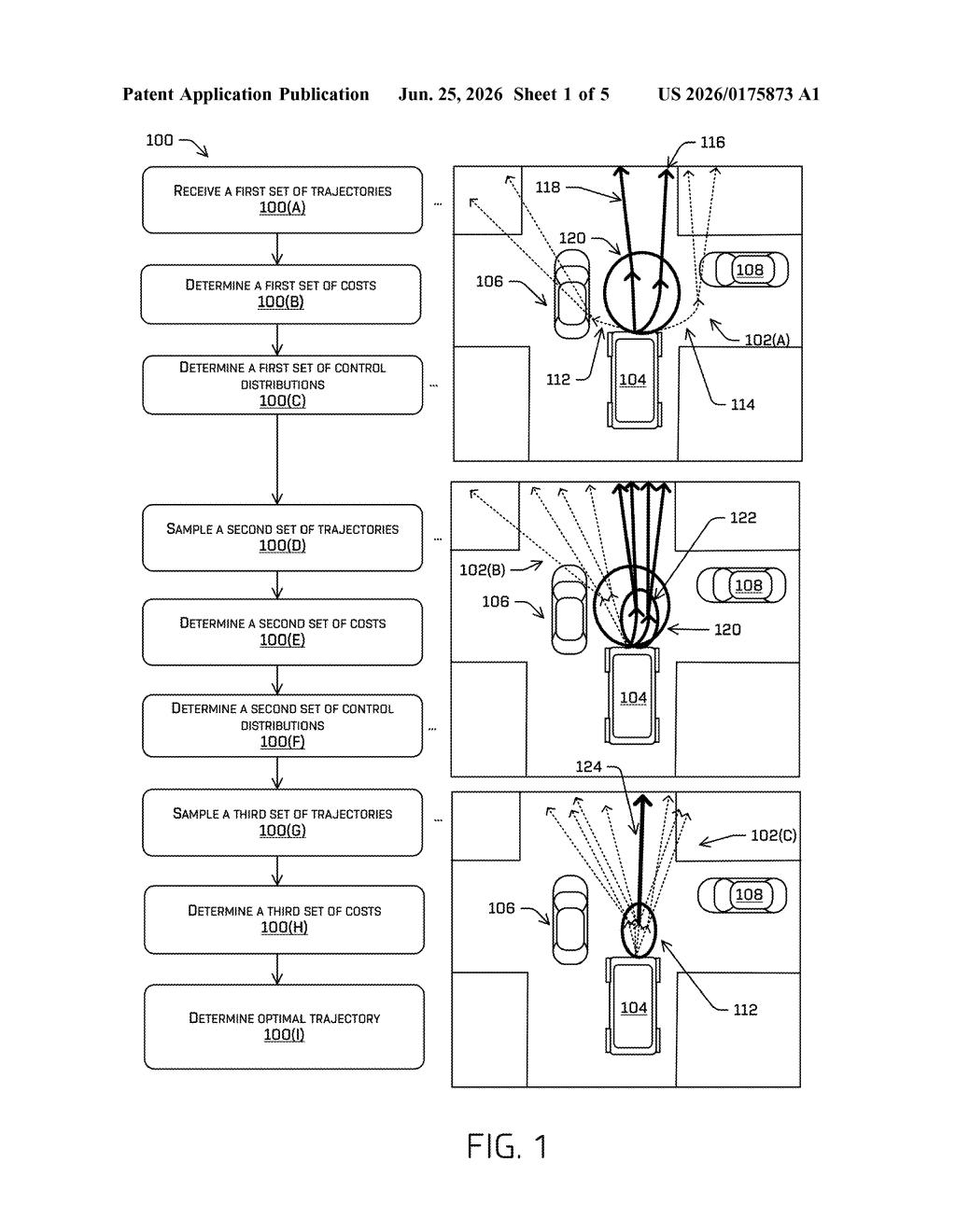Zoox Patent: Autonomous Vehicle Path Planning System — figure from US 2026/0175873 A1