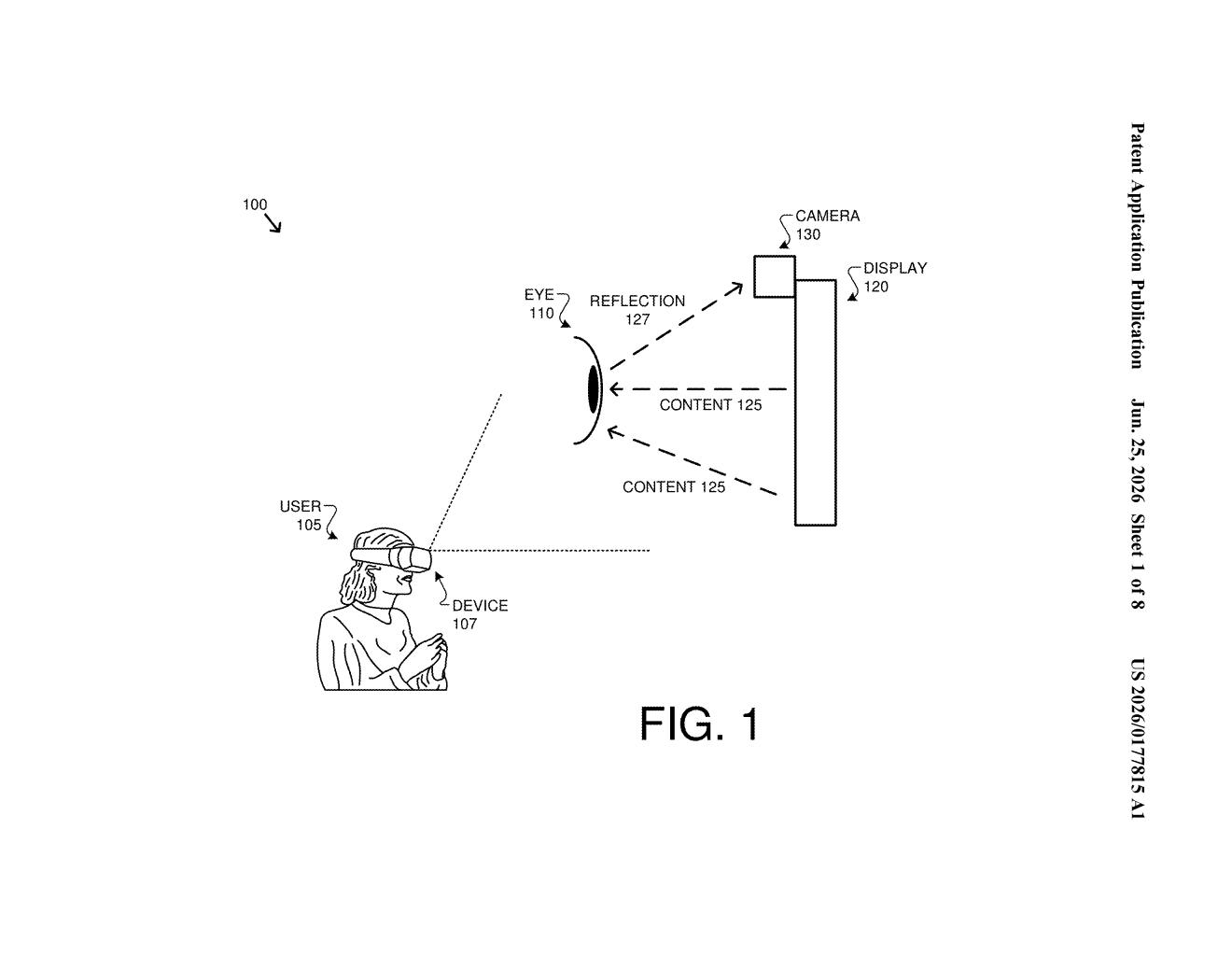 Google Patent: Eye Tracking via Pixel-Change Detection — figure from US 2026/0177815 A1