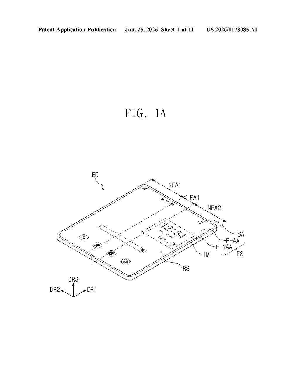Samsung Display Patent: Foldable Screen Adhesive Layers — figure from US 2026/0178085 A1