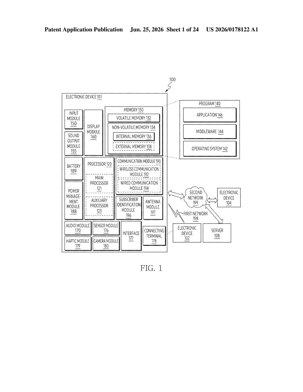 Samsung Patent: Cross-App Avatar Management on Wearables — figure from US 2026/0178122 A1