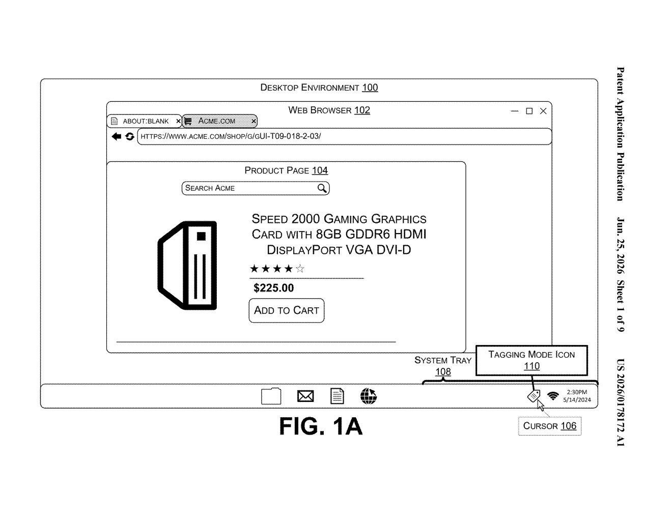 Microsoft Patent: Emoji Tagging System for Screenshots — figure from US 2026/0178172 A1
