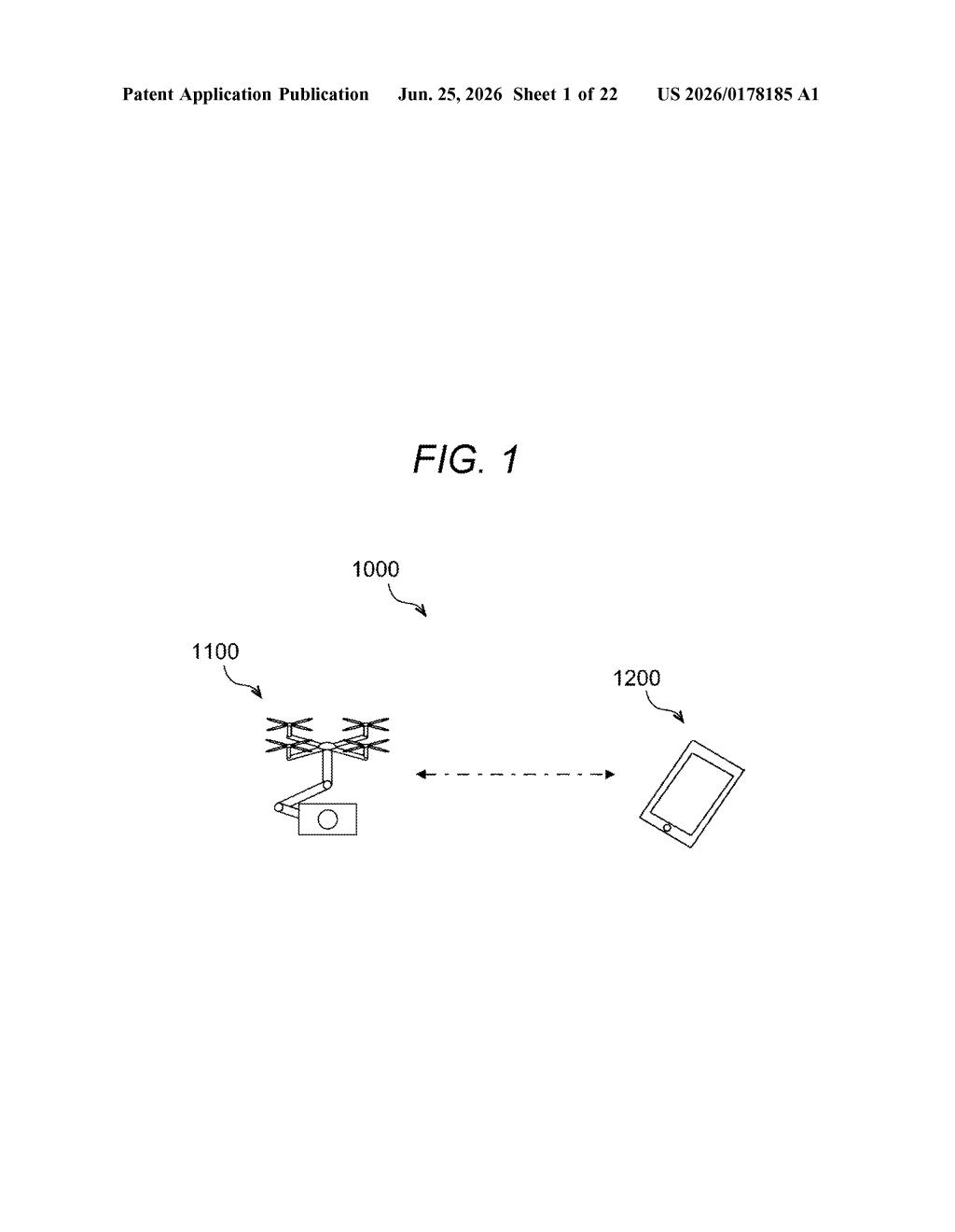 Sony Patent: Drone Camera Controlled by Wrist Tilt — figure from US 2026/0178185 A1