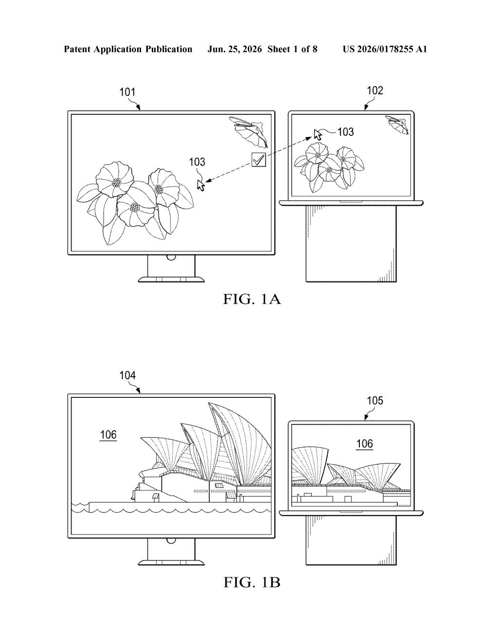 Apple Patent: Automatic Dual-Display Alignment via Camera Tracking — figure from US 2026/0178255 A1