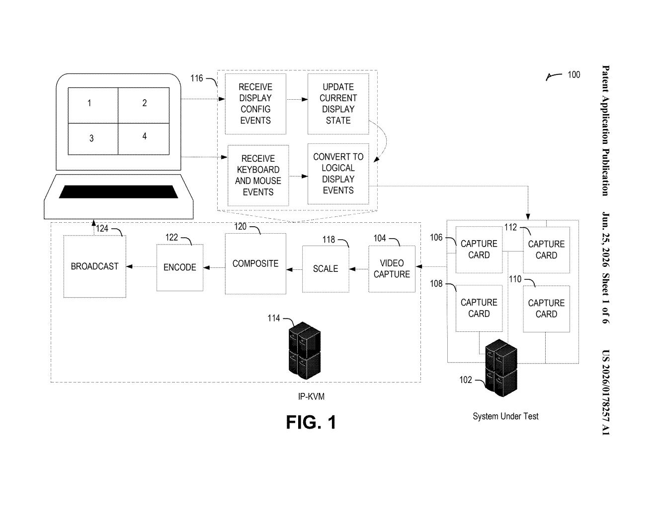 Intel Patent: Virtual SerDes Display Sharing for Car Testing — figure from US 2026/0178257 A1