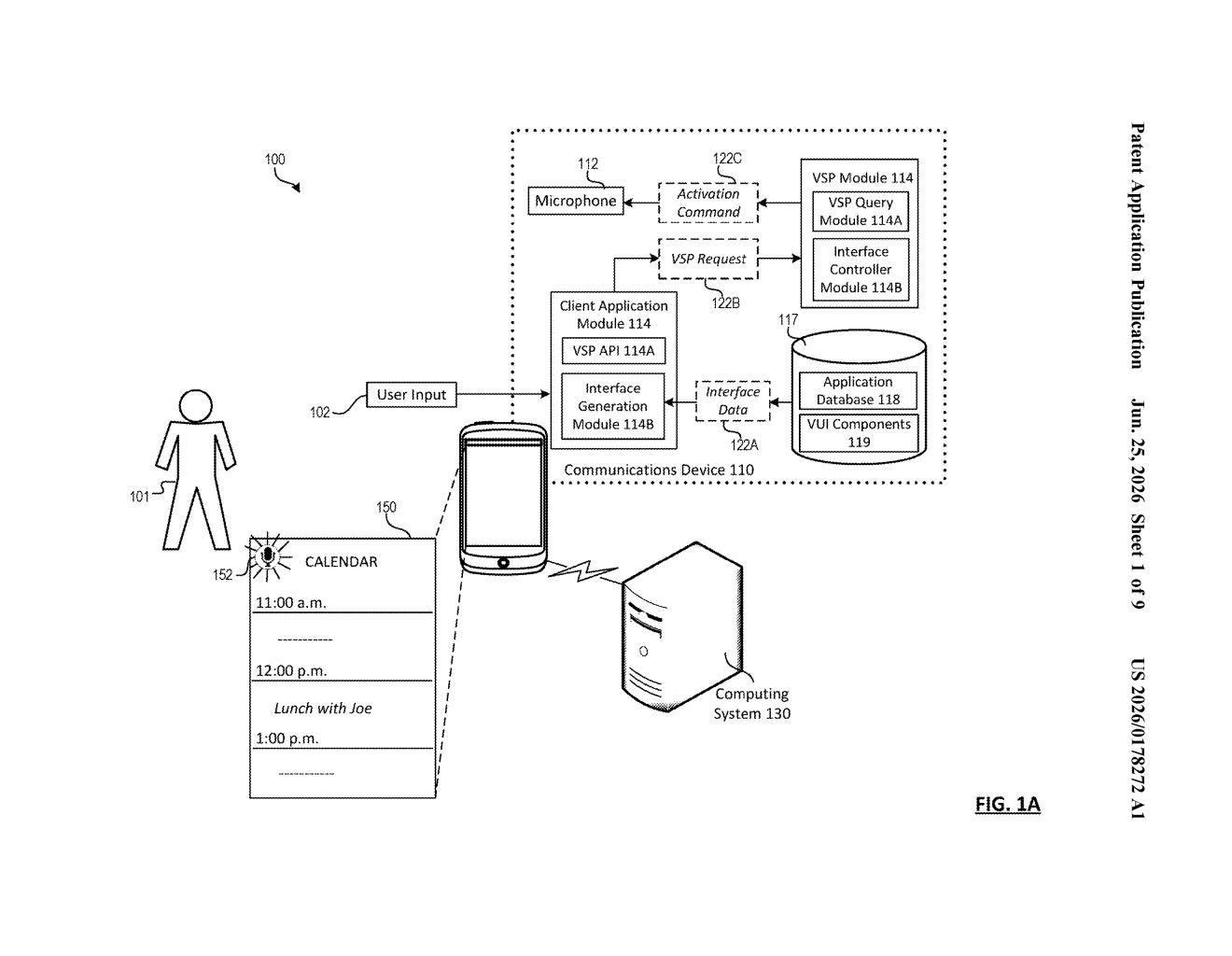 Google Patent: Voice Control Built Into Any App's UI — figure from US 2026/0178272 A1