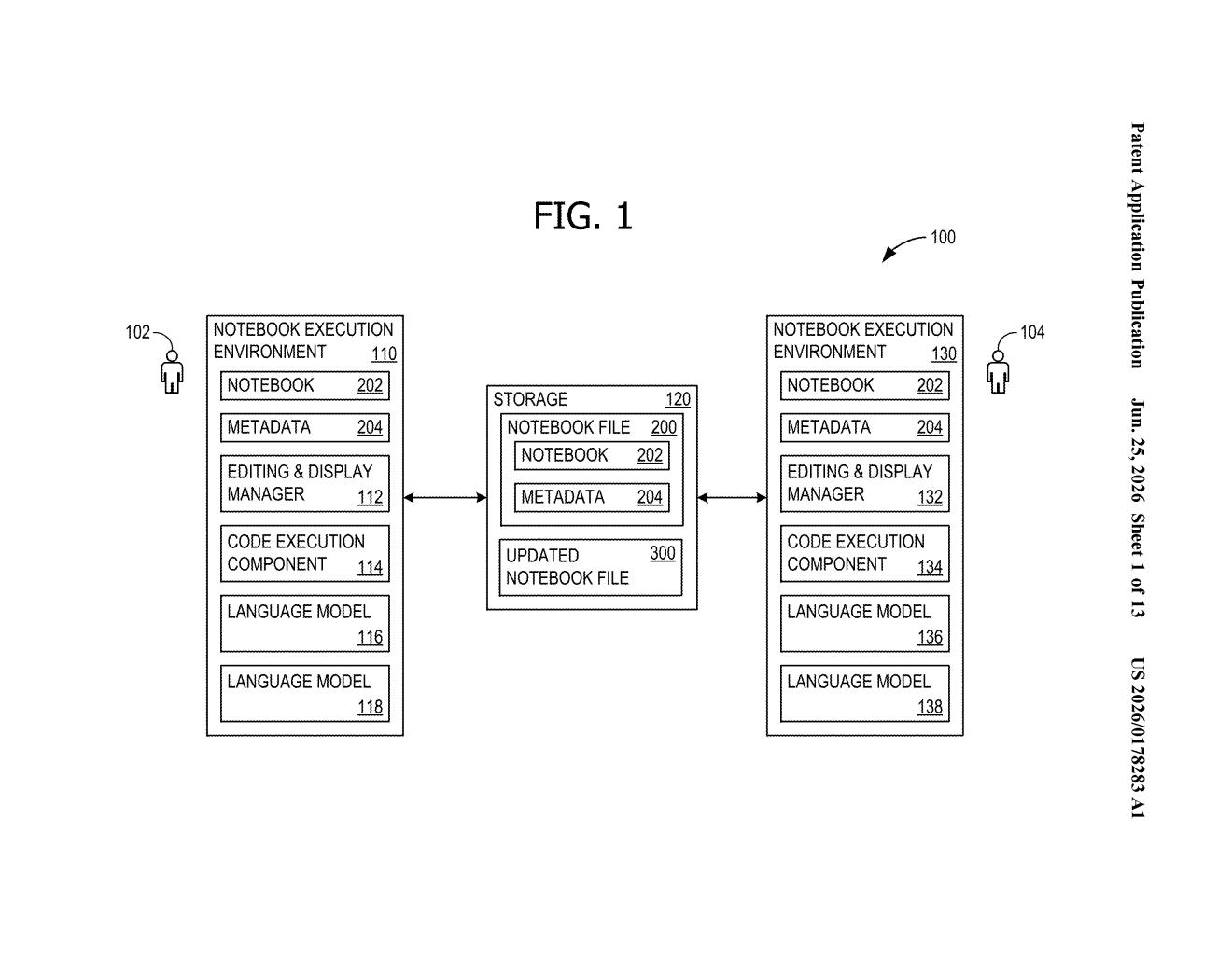 Microsoft Patent: AI Code Generation in Notebook Files — figure from US 2026/0178283 A1