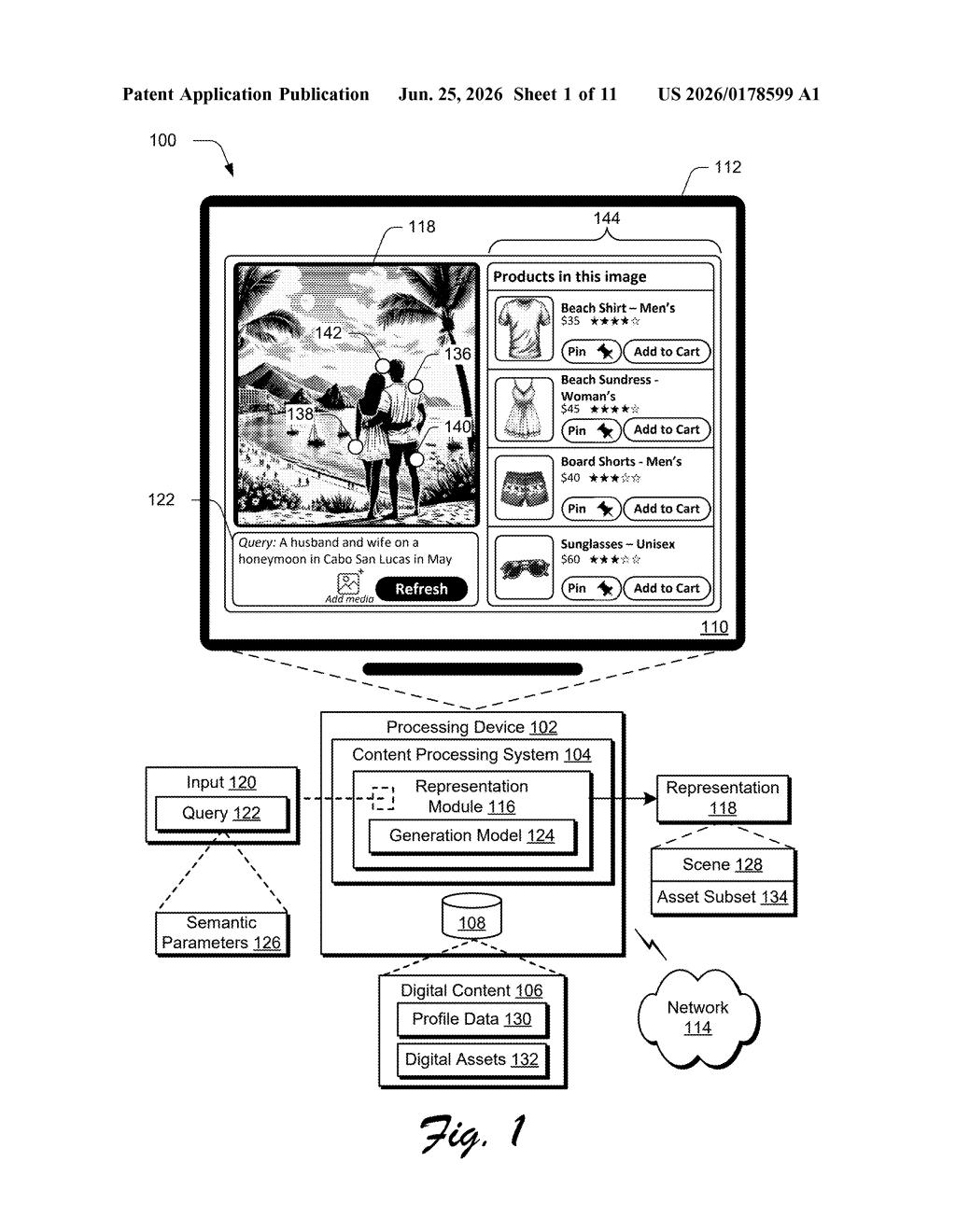 Adobe Patent: AI Scene Builder From Asset Libraries — figure from US 2026/0178599 A1