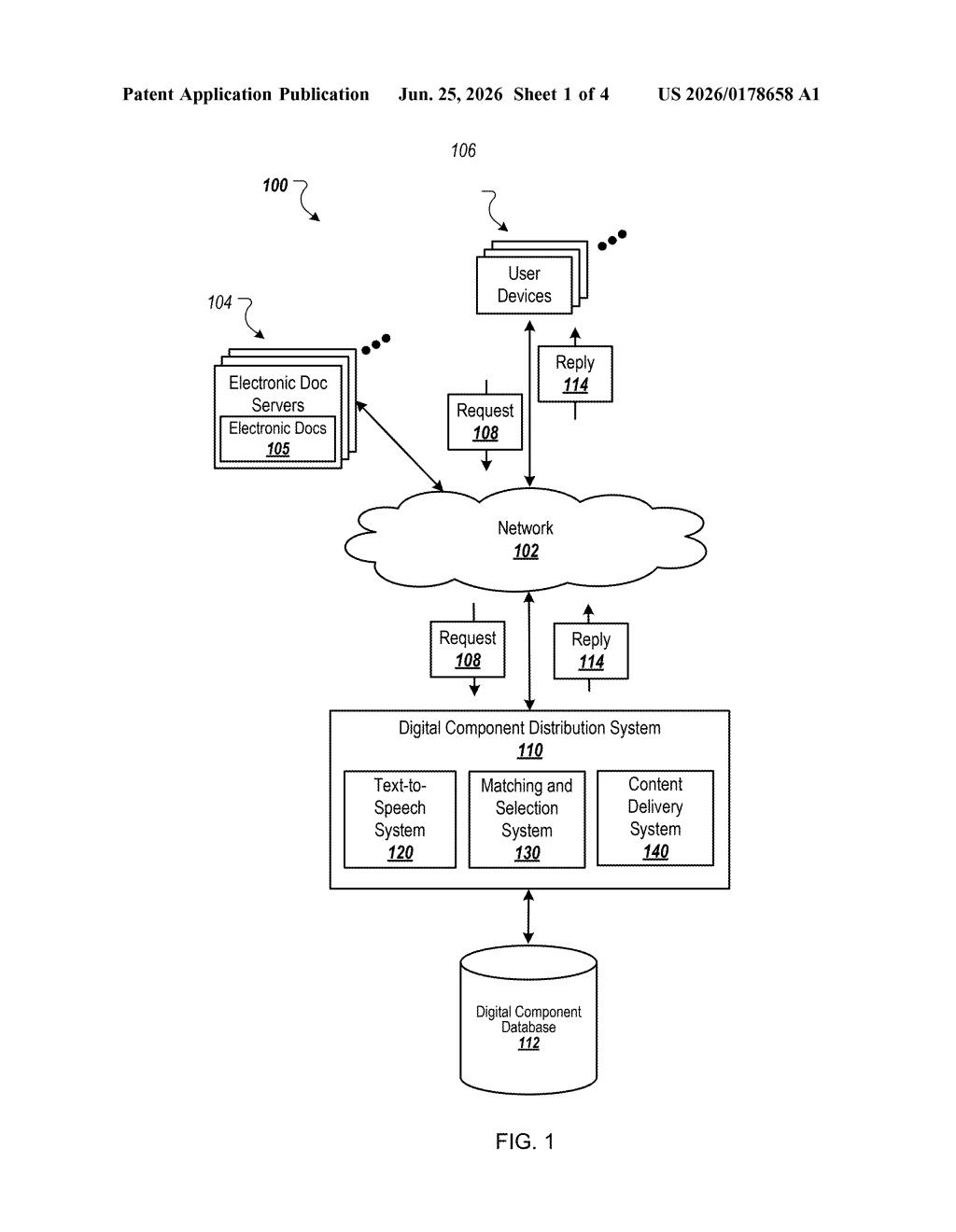 Google Patent: Matching Audio Ads to Streaming Content — figure from US 2026/0178658 A1