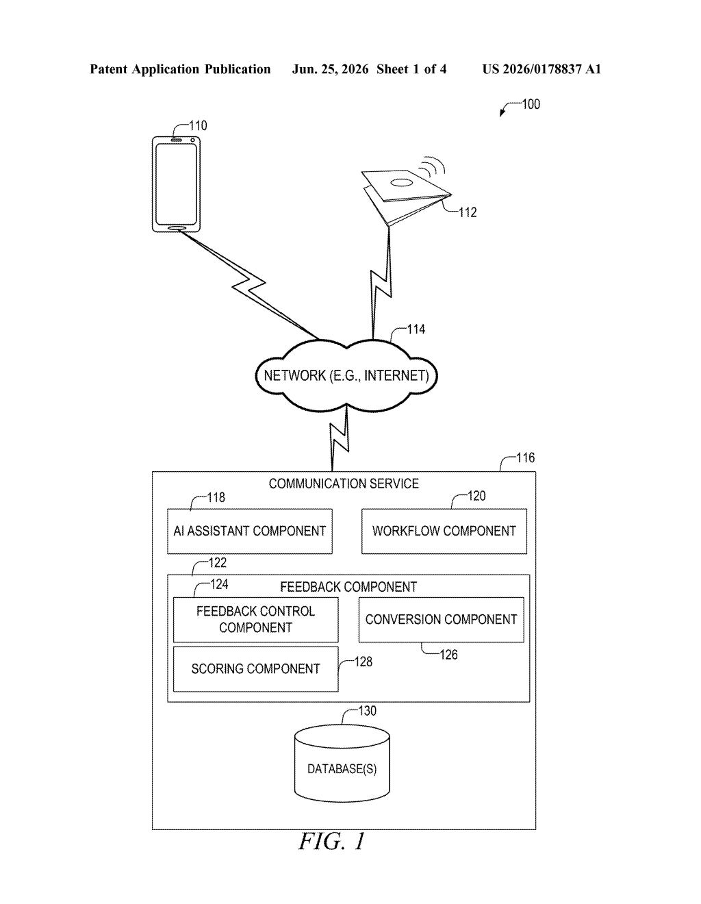 Microsoft Patent: AI Assistant Self-Explanation System — figure from US 2026/0178837 A1