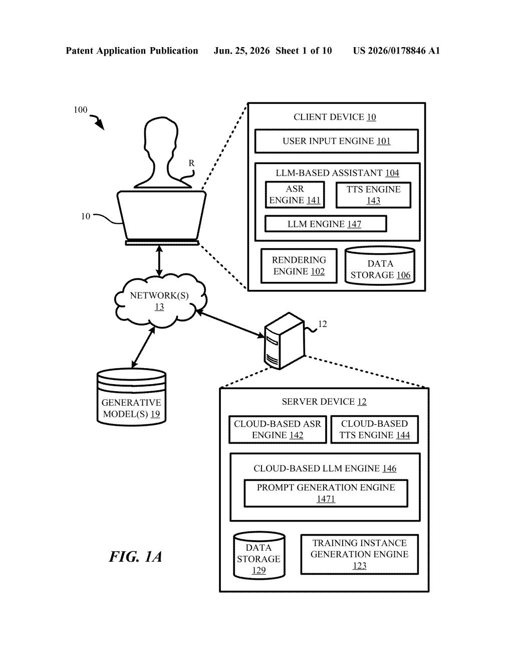 Google Patent: AI Answers With Clickable Follow-Up Links — figure from US 2026/0178846 A1