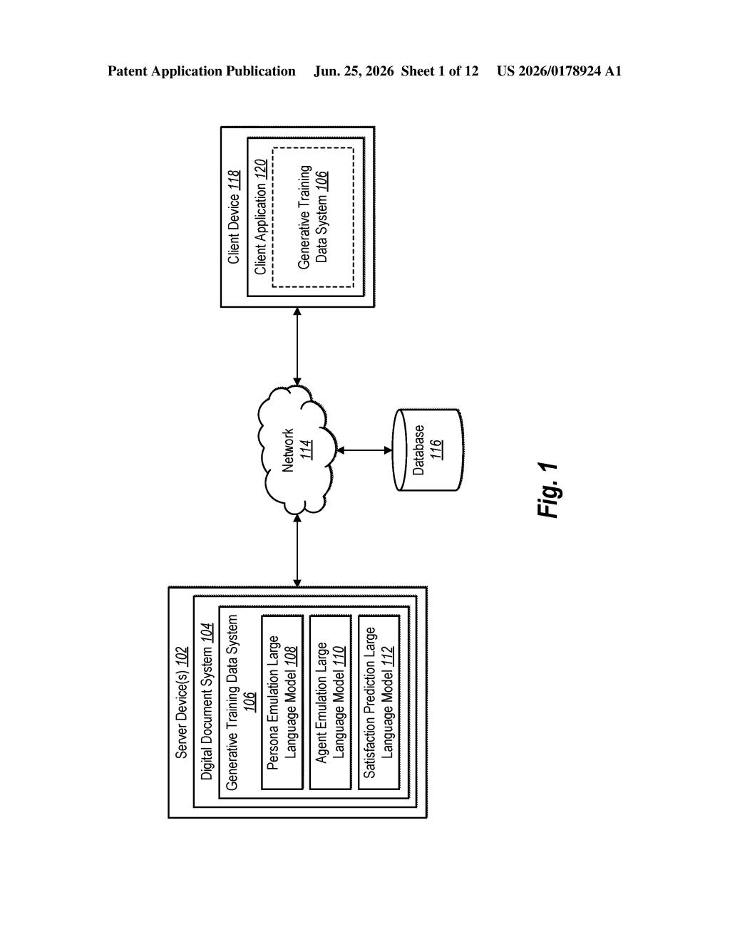Adobe Patent: AI Training Data From Fake User Conversations — figure from US 2026/0178924 A1