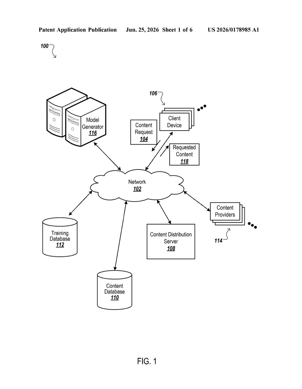 Google Patent: AI Model for Targeting Ad Content — figure from US 2026/0178985 A1