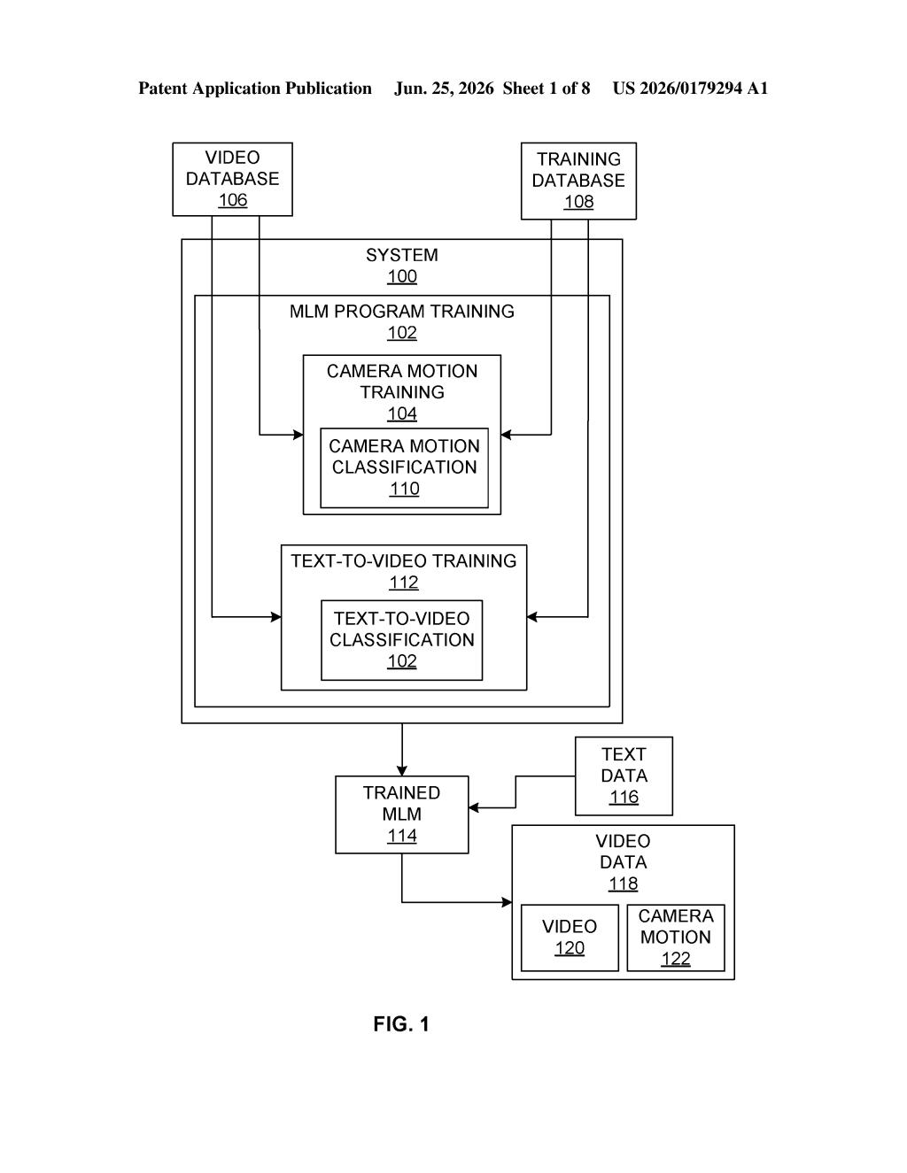 Meta Patent: AI Video Generation with Camera Motion Control — figure from US 2026/0179294 A1