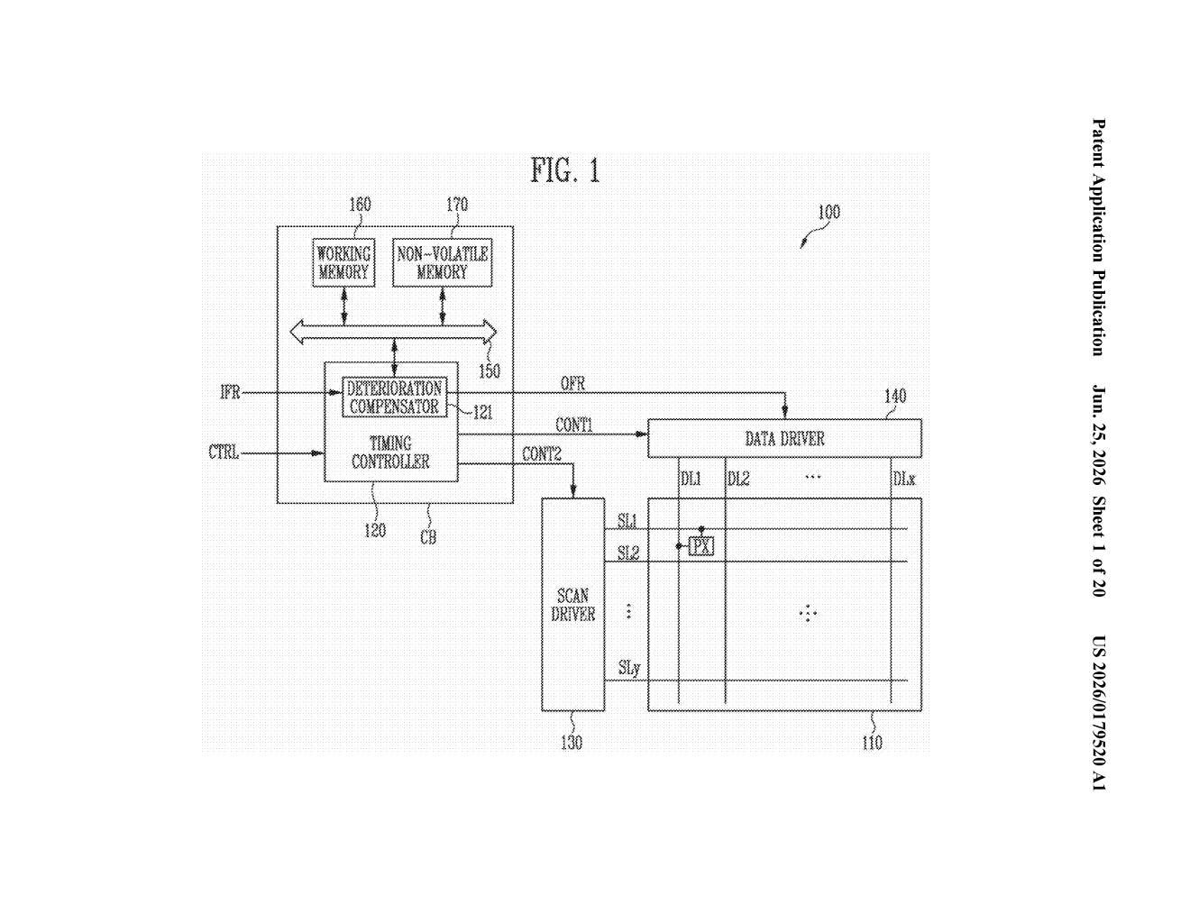 Samsung Display Patent: Compressing Pixel Stress Data — figure from US 2026/0179520 A1