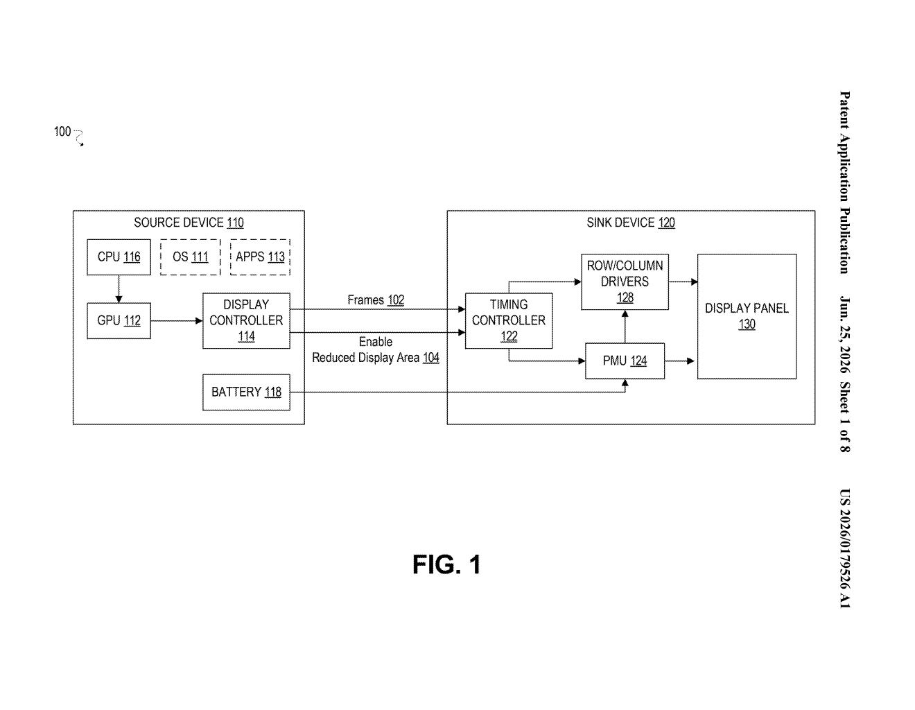 Intel Patent: Shrinking Display Area to Save Battery Power — figure from US 2026/0179526 A1