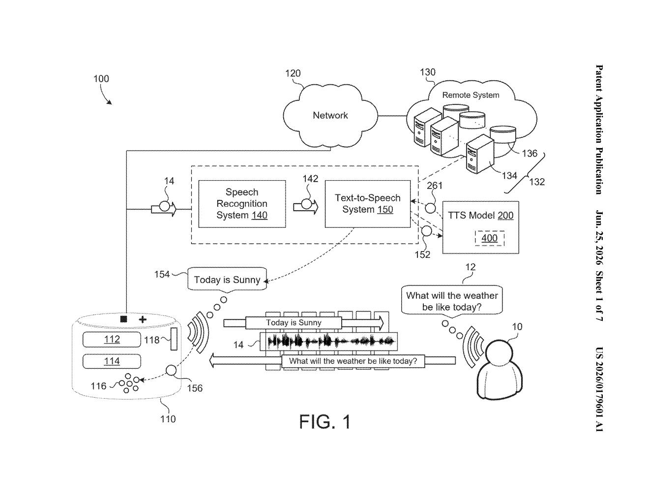 Google Patent: Few-Shot Voice Cloning for Text-to-Speech — figure from US 2026/0179601 A1