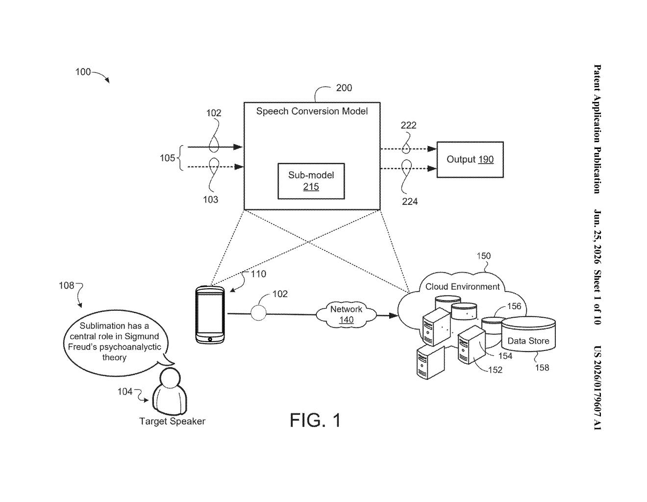 Google Patent: AI Speech Model for Atypical Speech — figure from US 2026/0179607 A1