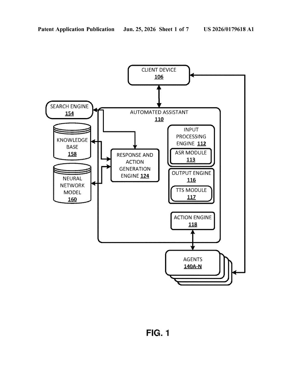 Google Patent: AI Assistant That Acts and Talks at Once — figure from US 2026/0179618 A1