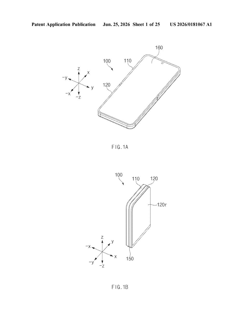 Samsung Patent: Foldable Phone Hinge Structure Explained — figure from US 2026/0181067 A1