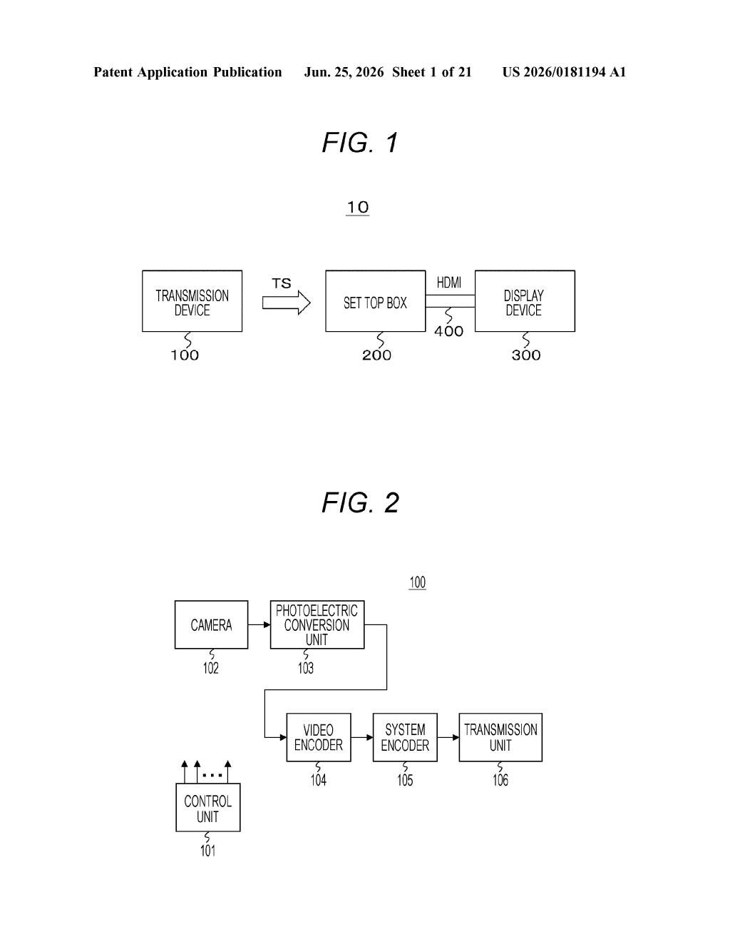 Sony Patent: HDR Video Transmission With Conversion Metadata — figure from US 2026/0181194 A1