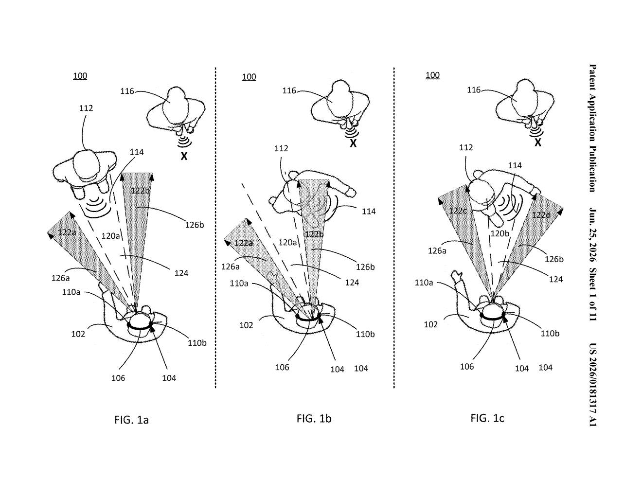 Sony Patent: Earbuds That Track Moving Sound Sources — figure from US 2026/0181317 A1