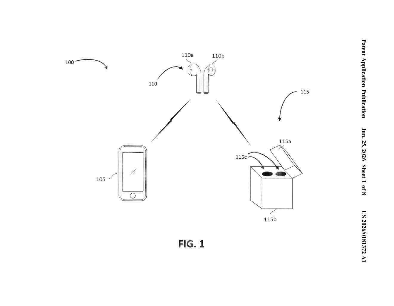Apple Patent: Wireless Accessory Bluetooth Ads Explained — figure from US 2026/0181372 A1