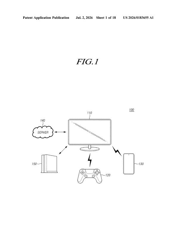 Patent drawing: Samsung Patents a Way to Turn Your Phone Into a Touch Controller for Games on Another Screen