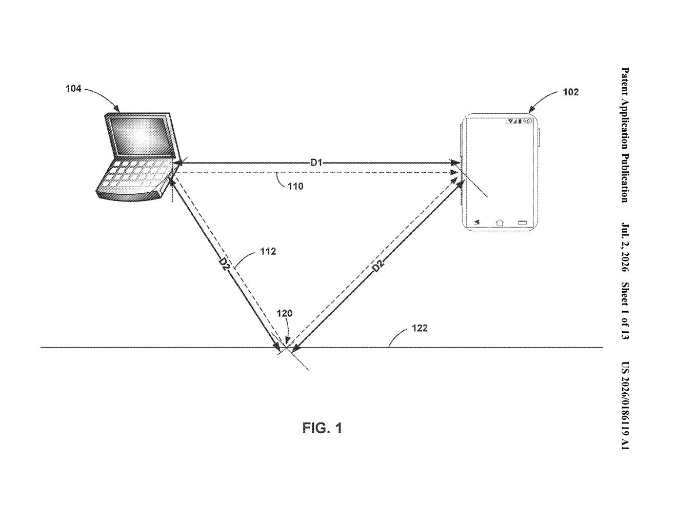 Google Patent: Multi-Antenna High-Res Distance Estimation — figure from US 2026/0186119 A1