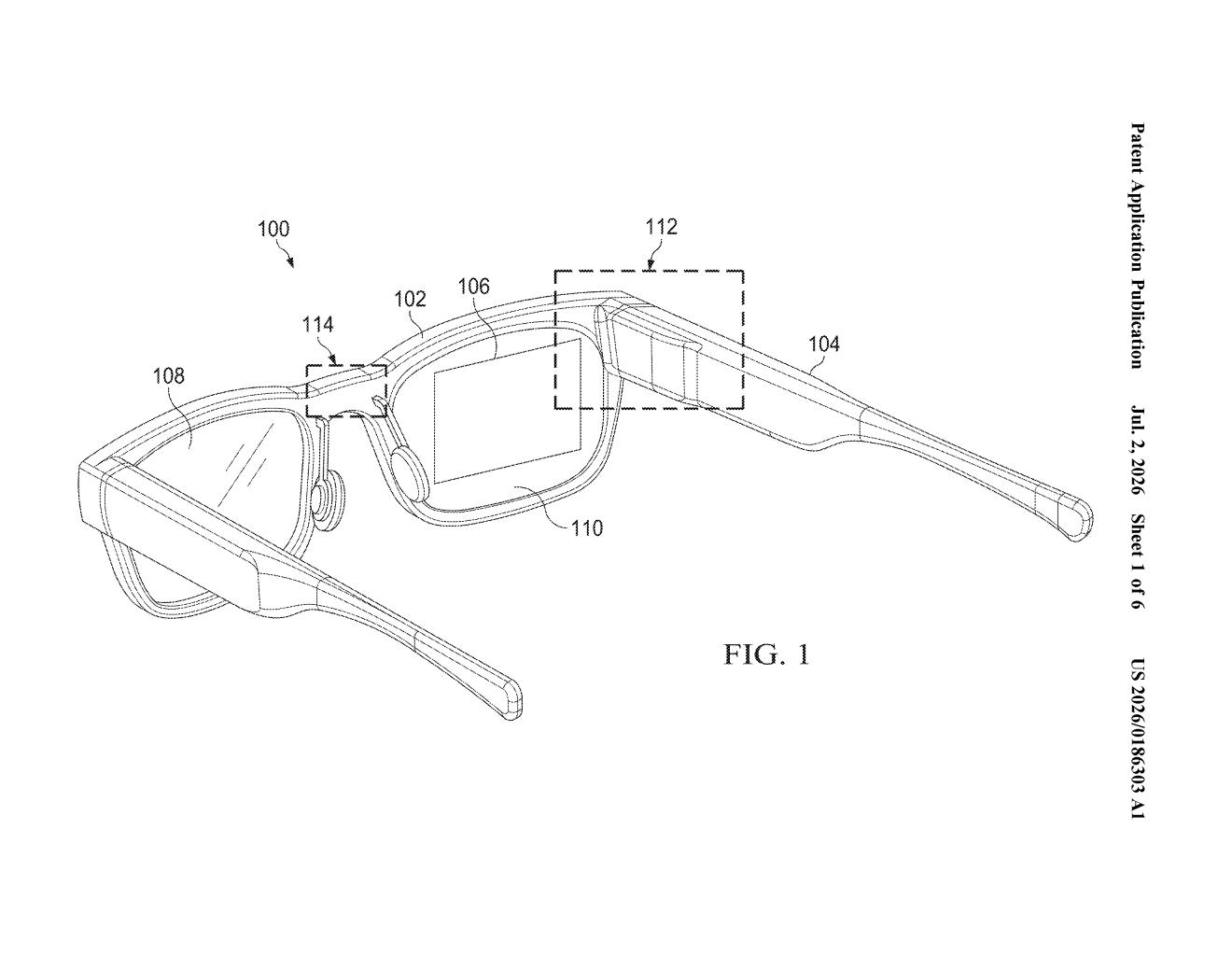 Google Patent: Wider Field of View for AR Glasses Waveguide — figure from US 2026/0186303 A1