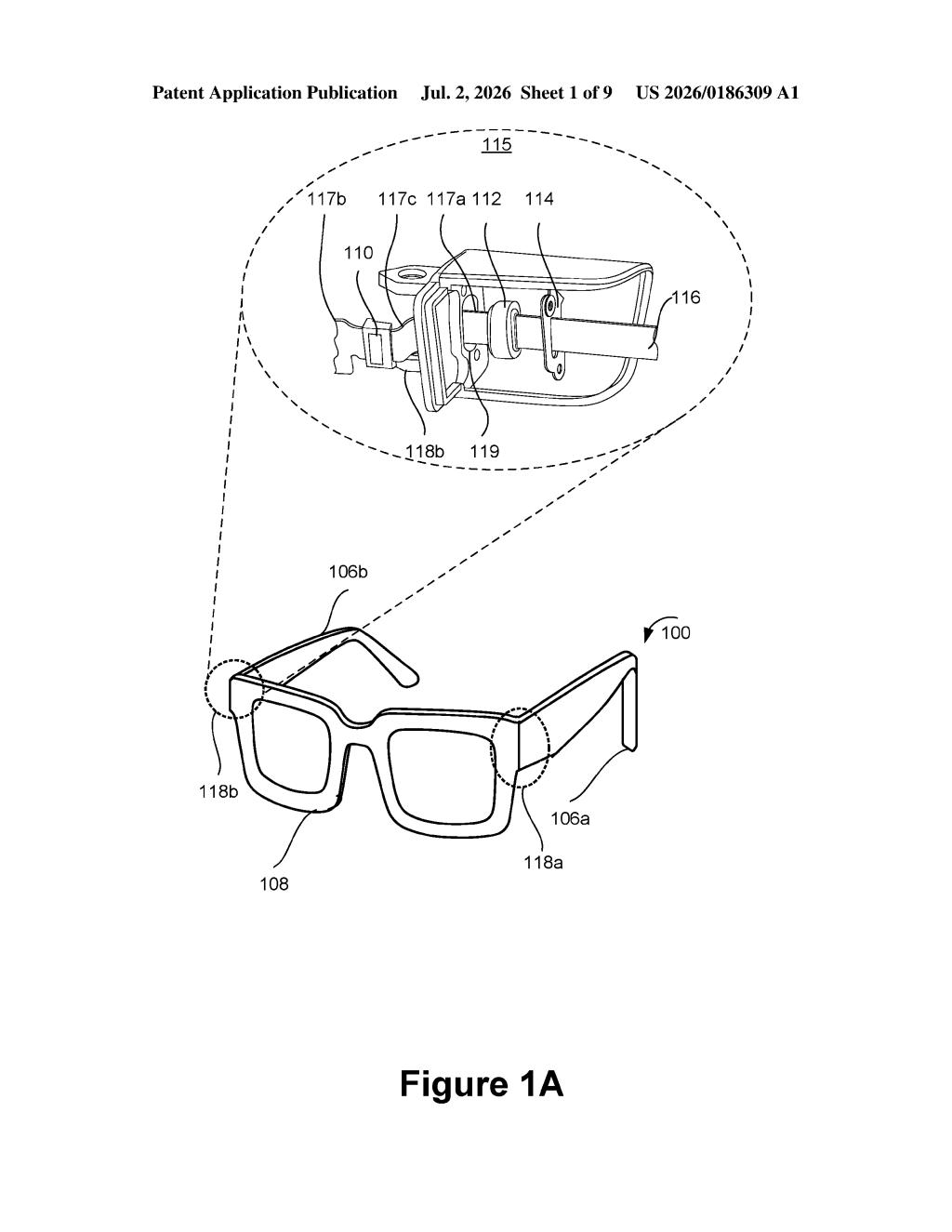 Meta Smart Glasses Flexible Circuit Sealing Patent Explained — figure from US 2026/0186309 A1