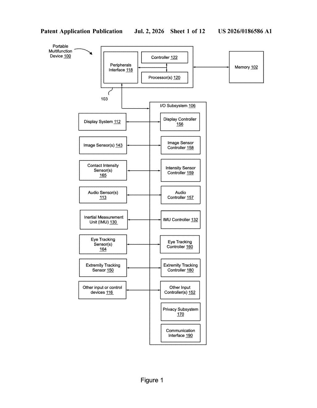 Apple Patent: Stylus Tracking Shifts When It Touches a Surface — figure from US 2026/0186586 A1