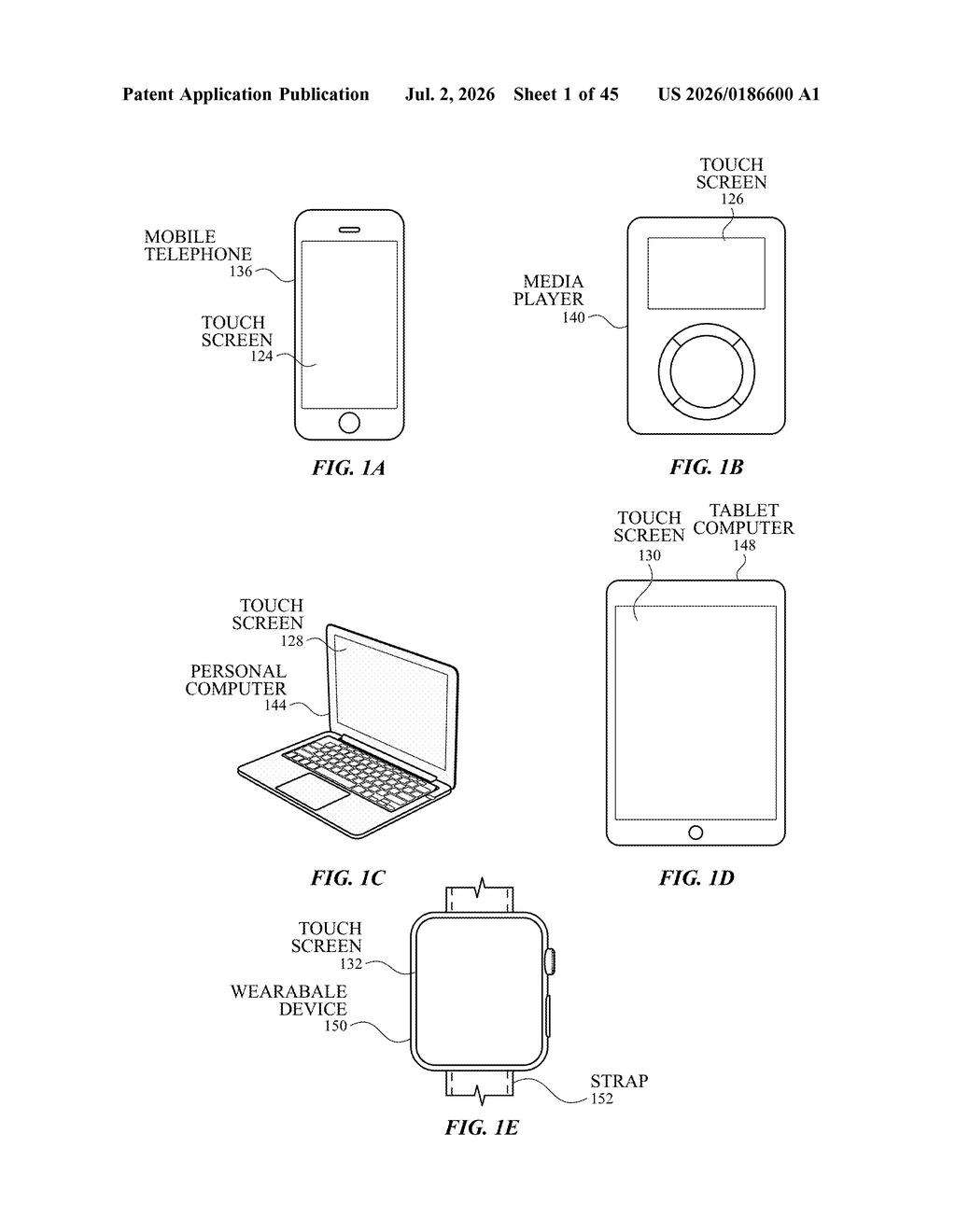 Apple Patent: Differential Drive Touch Screen Architecture — figure from US 2026/0186600 A1