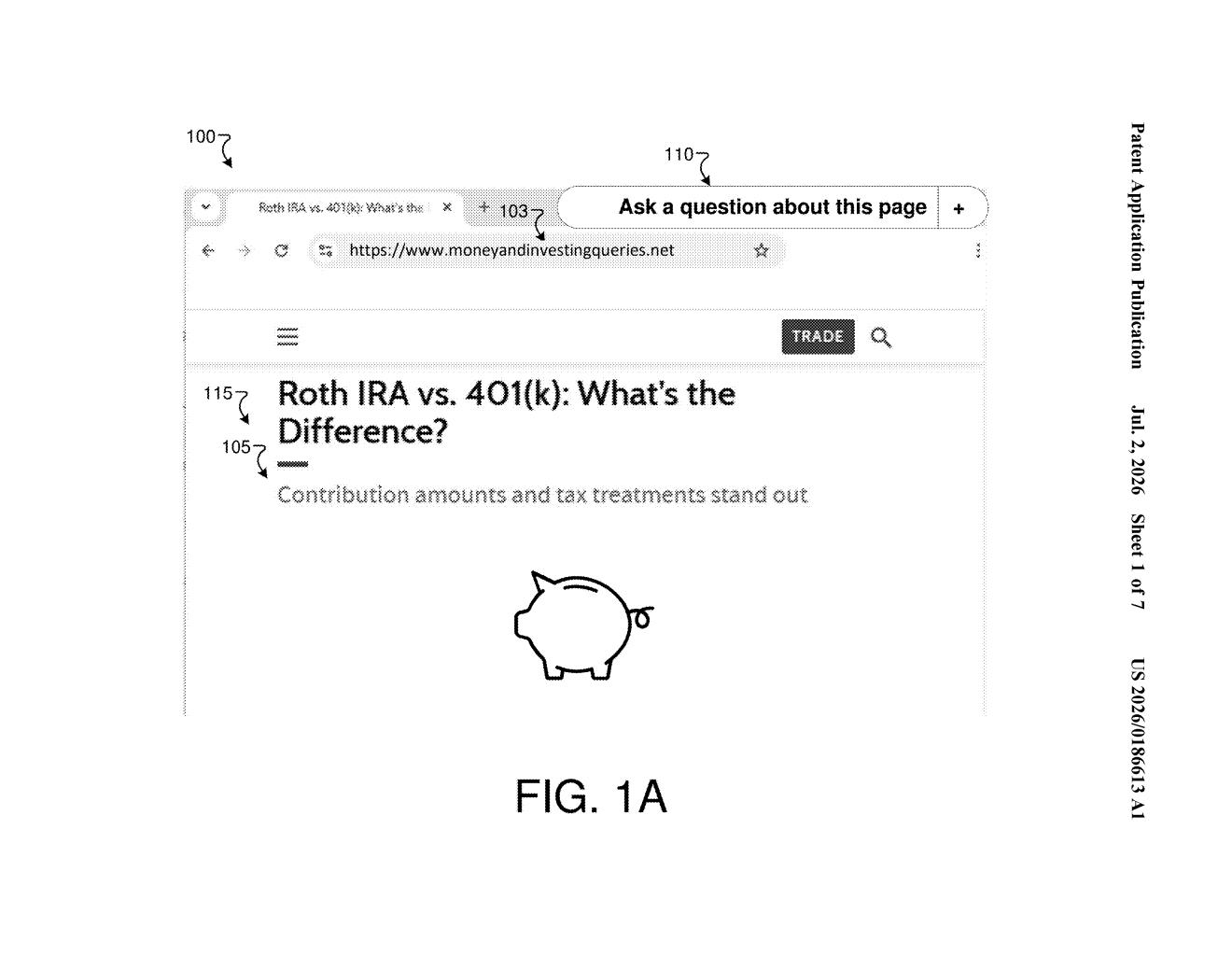 Google Patent: Contextual App Feature Suggestions — figure from US 2026/0186613 A1