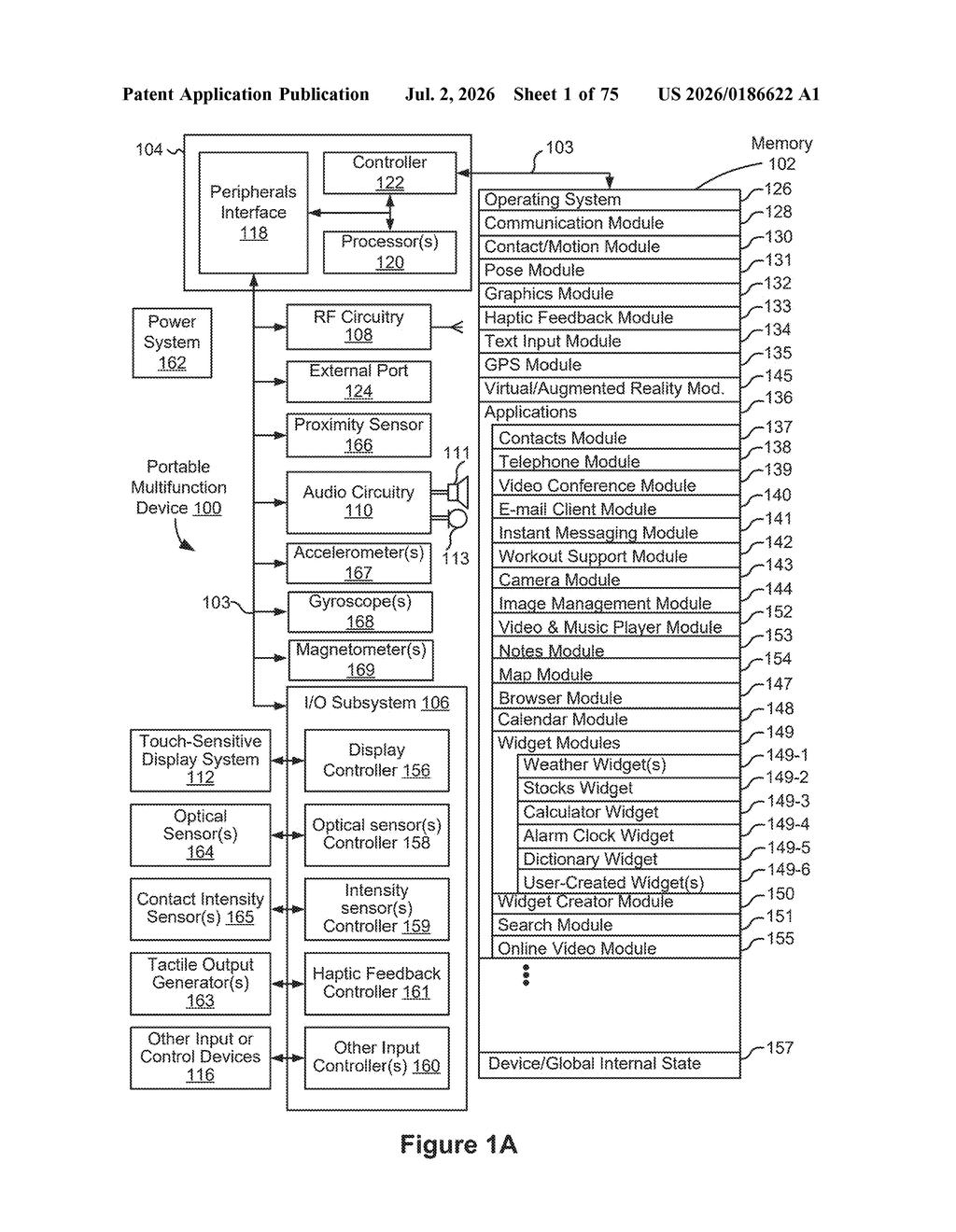 Apple Patent: VR Touchpad Hover Cursor Explained — figure from US 2026/0186622 A1