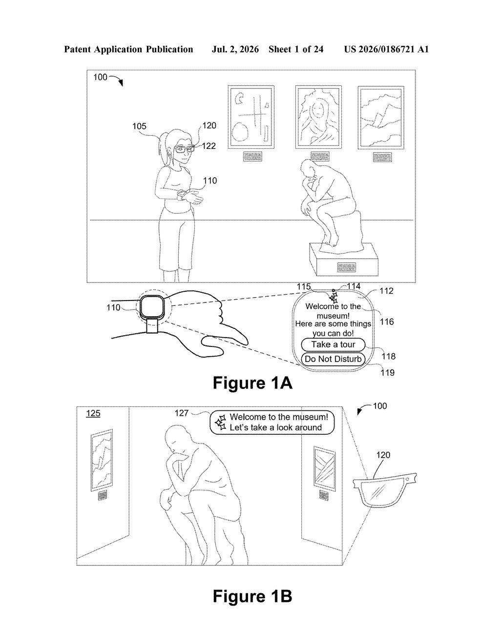 Meta Patent: Smart Glasses Auto-Compose Group Photos — figure from US 2026/0186721 A1