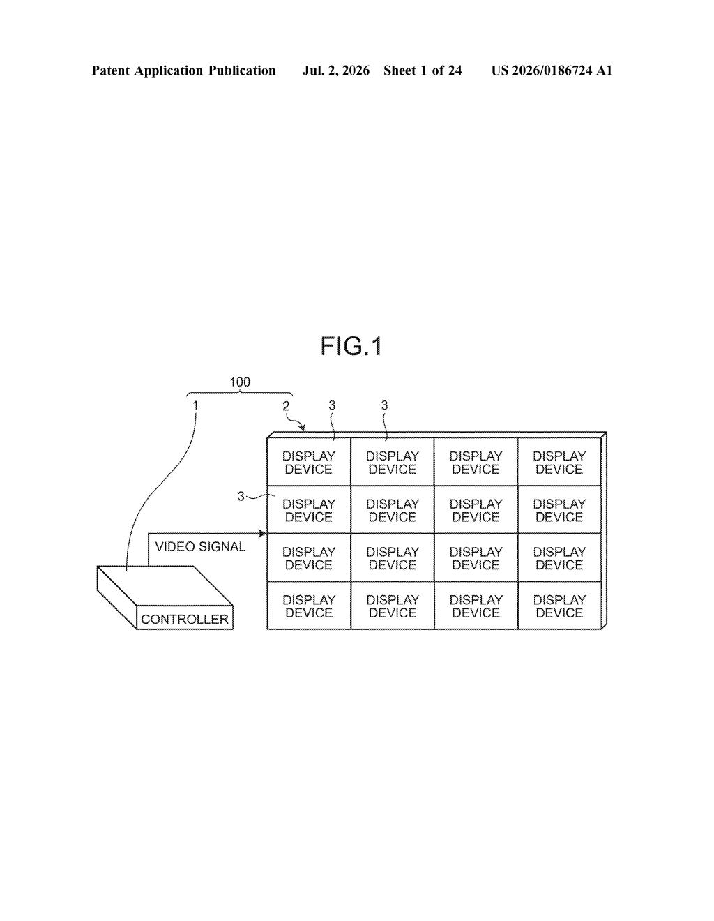 Sony Patent: Daisy-Chained Tiling Display System Explained — figure from US 2026/0186724 A1